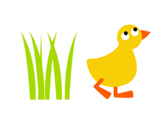 illustration of a bird and some grass